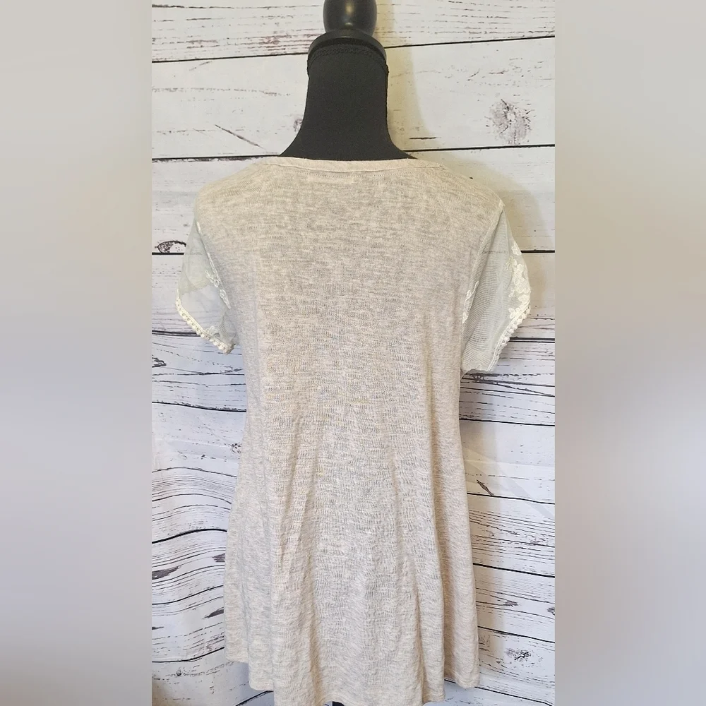 Altar’d State Cream Lace Boho Tunic Top Size Large #1462